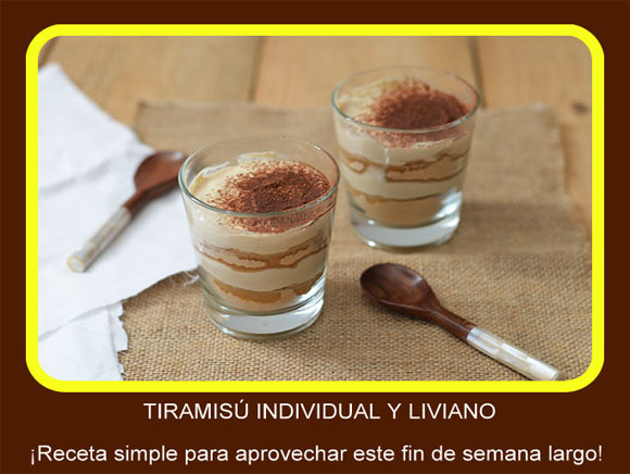 Tiramisú individual y liviano 