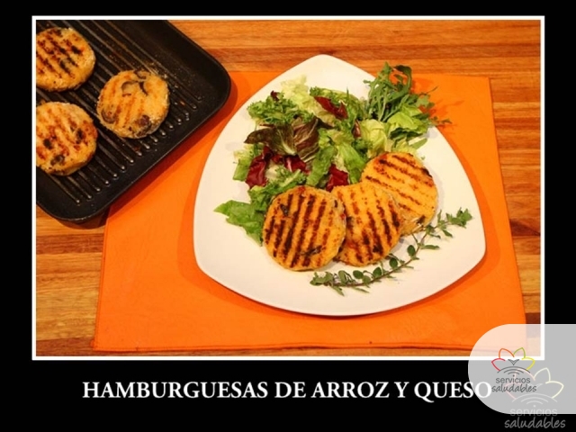 LUNES SALUDABLE CON HAMBURGUESAS DE ARROZ YAMANI Y QUESO